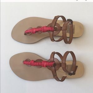 Dolce Vita tan and red sandals great condition s7